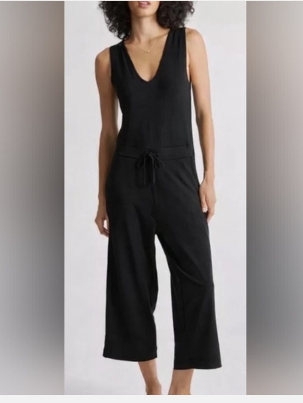 Quince Black French Terry‎ Modal Jumpsuit